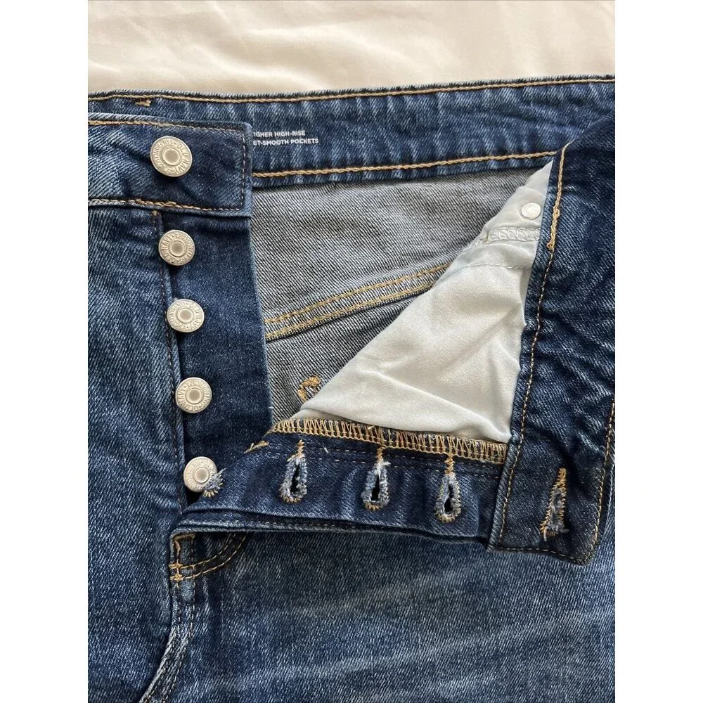 Old Navy Women’s High Rise Marcia Denim Mini Skirt Raw Fringe Hem NWT Size 18 - Picture 9 of 15